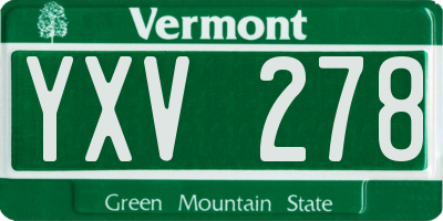 VT license plate YXV278