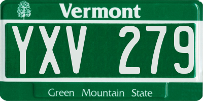 VT license plate YXV279