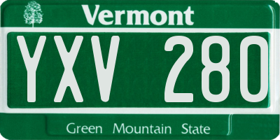 VT license plate YXV280