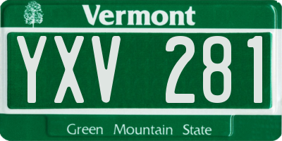 VT license plate YXV281