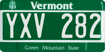 VT license plate YXV282