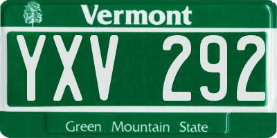 VT license plate YXV292