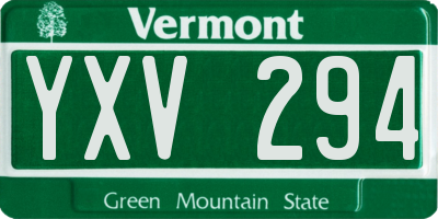 VT license plate YXV294