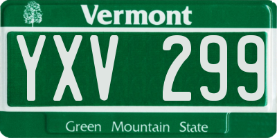 VT license plate YXV299