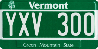 VT license plate YXV300