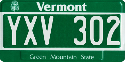 VT license plate YXV302