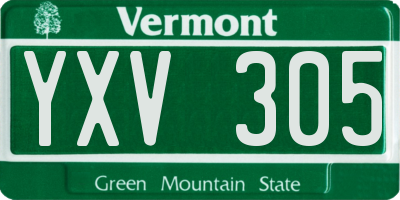 VT license plate YXV305