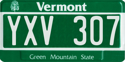 VT license plate YXV307