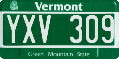 VT license plate YXV309