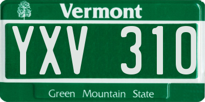 VT license plate YXV310