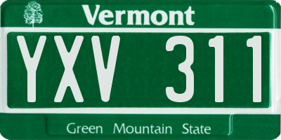 VT license plate YXV311