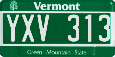 VT license plate YXV313