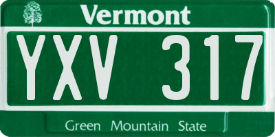 VT license plate YXV317