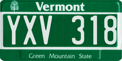 VT license plate YXV318