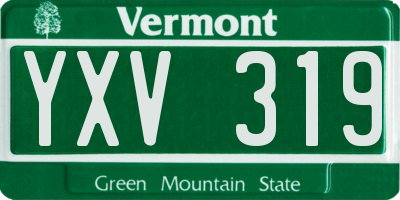 VT license plate YXV319