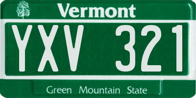 VT license plate YXV321