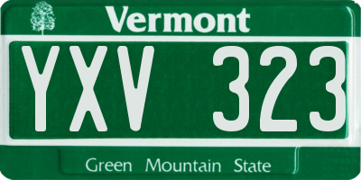 VT license plate YXV323