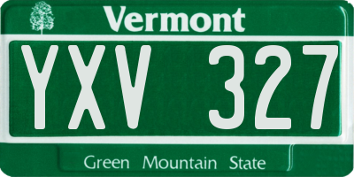 VT license plate YXV327