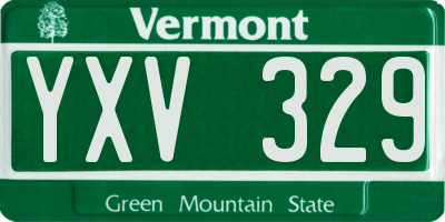 VT license plate YXV329