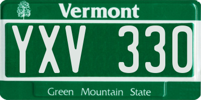 VT license plate YXV330