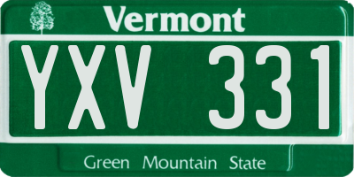 VT license plate YXV331