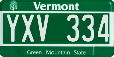 VT license plate YXV334