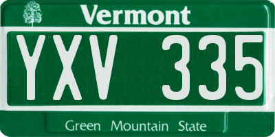 VT license plate YXV335