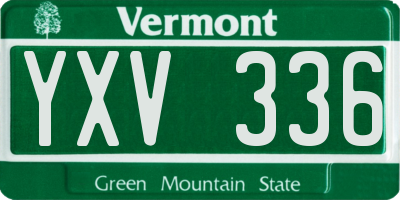 VT license plate YXV336