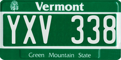 VT license plate YXV338