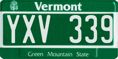 VT license plate YXV339
