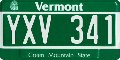 VT license plate YXV341