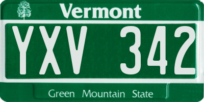 VT license plate YXV342