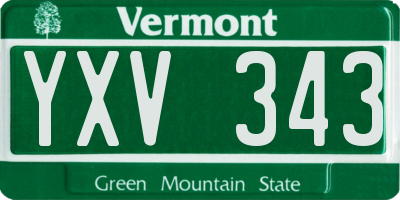 VT license plate YXV343