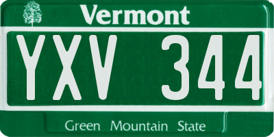 VT license plate YXV344