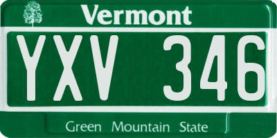 VT license plate YXV346