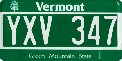 VT license plate YXV347