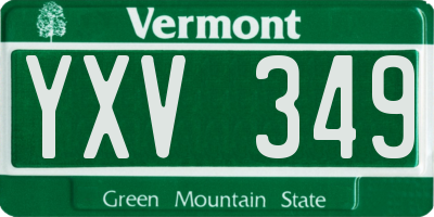 VT license plate YXV349