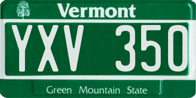 VT license plate YXV350