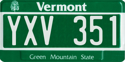 VT license plate YXV351