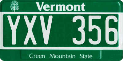 VT license plate YXV356