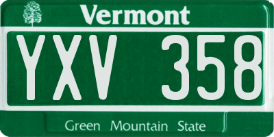 VT license plate YXV358