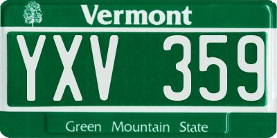 VT license plate YXV359
