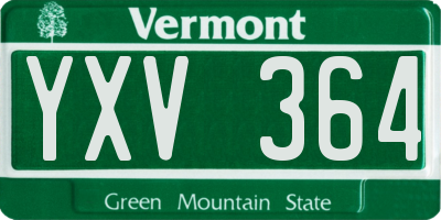 VT license plate YXV364
