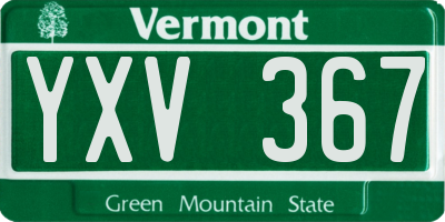 VT license plate YXV367