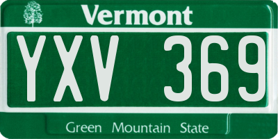 VT license plate YXV369