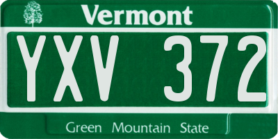 VT license plate YXV372