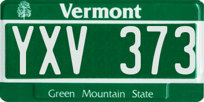 VT license plate YXV373