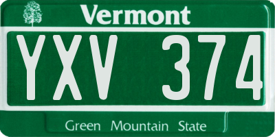 VT license plate YXV374