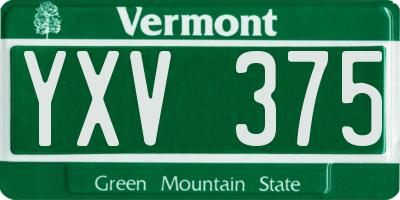 VT license plate YXV375