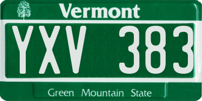 VT license plate YXV383